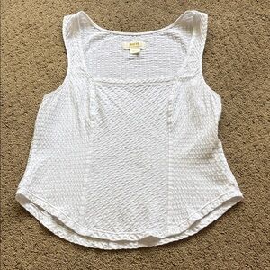 Maeve White Textured Tank Top